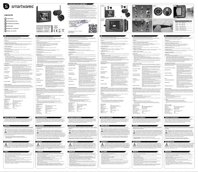 First page image of the manual for CS83DVR