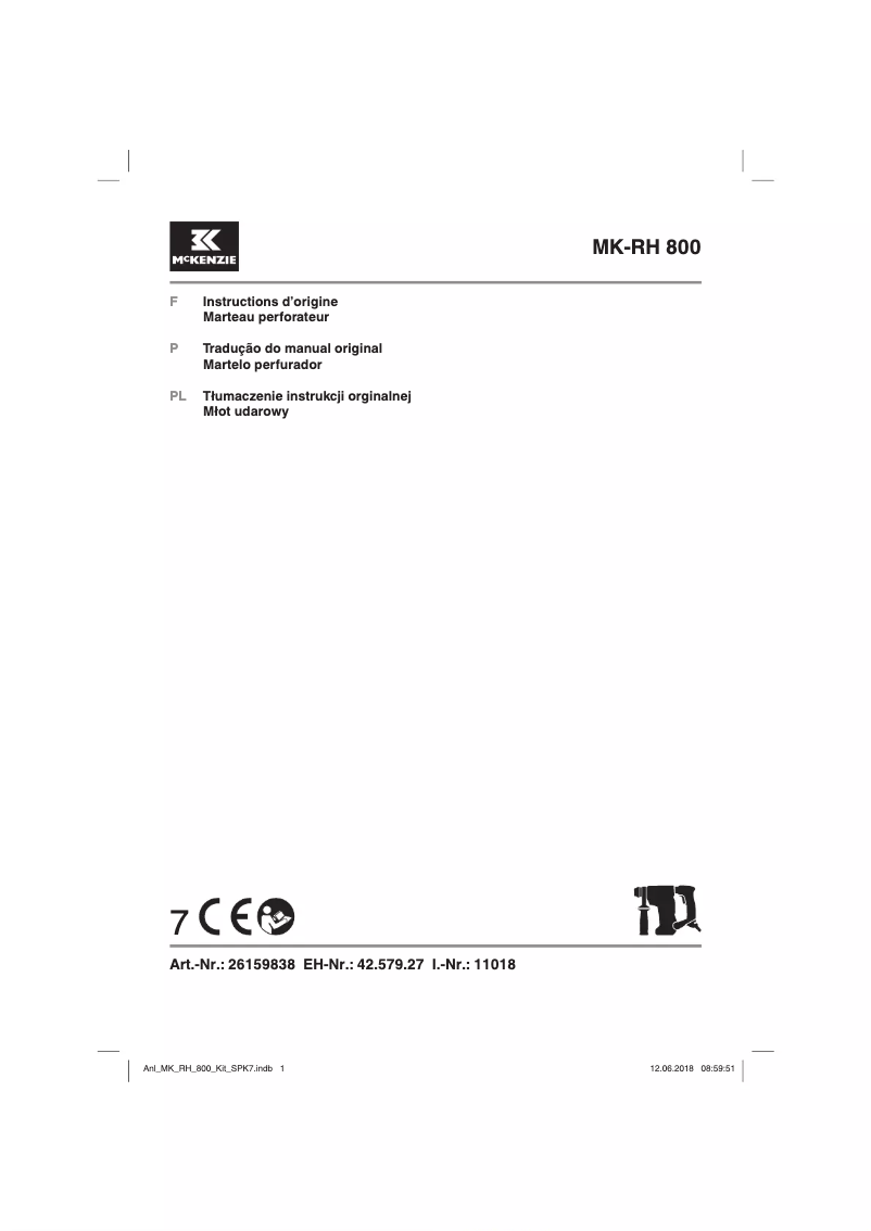 First page image of the manual for MK-RH 800