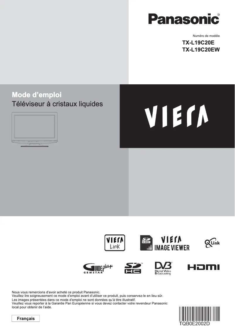Page 1 of the manual User Manual Panasonic Viera TX-L19C20E