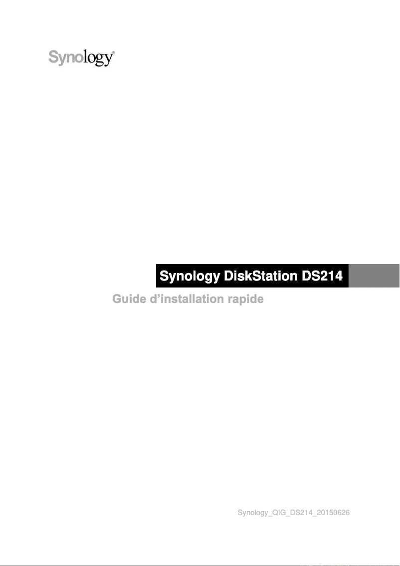 Page 1 of the manual User Manual Synology DiskStation DS214