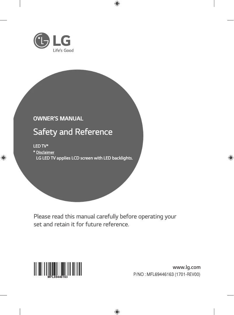 Page 1 of the manual User Manual LG 32LJ548D