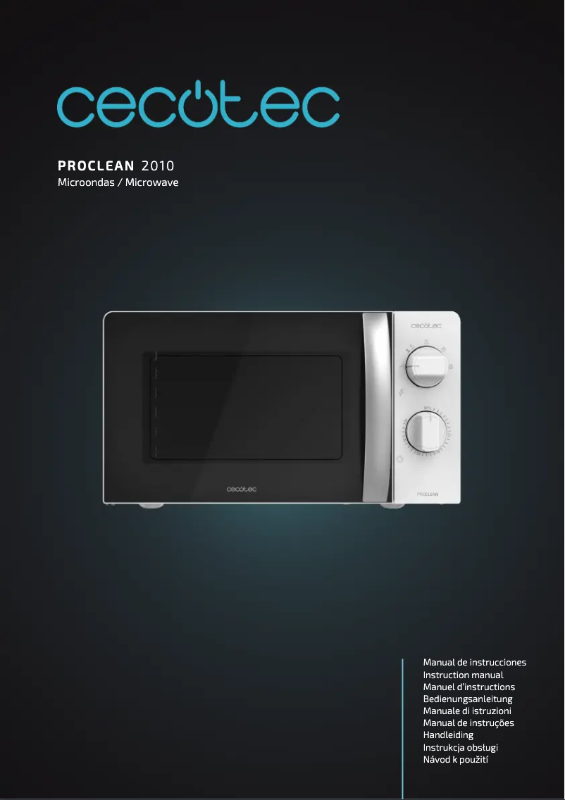 Page 1 de la notice Manuel utilisateur Cecotec ProClean 2010