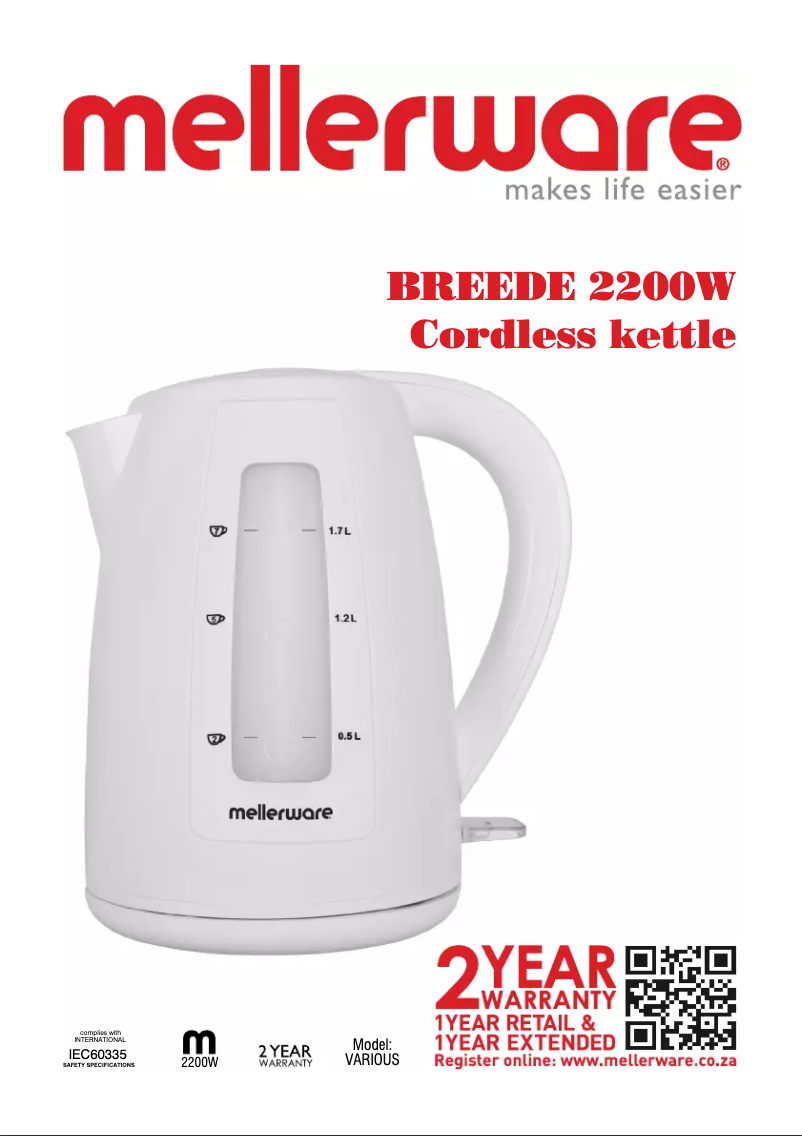 First page image of the manual for Breede 22600WH