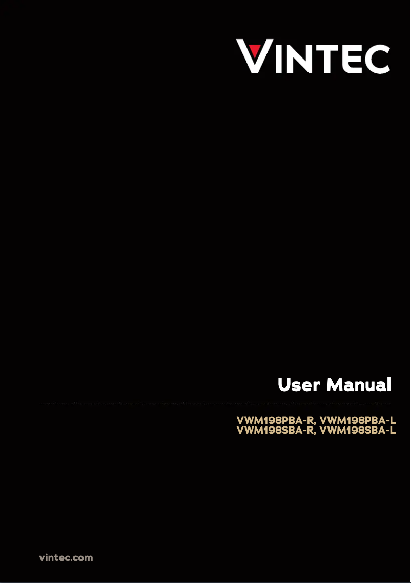 Page 1 of the manual User Manual Vintec VWM198PBA