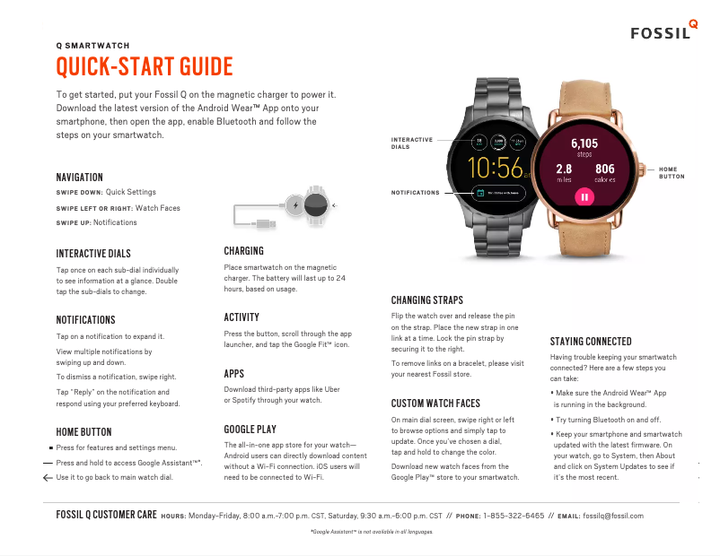 Page 1 of the manual User Manual Fossil Q Venture HR
