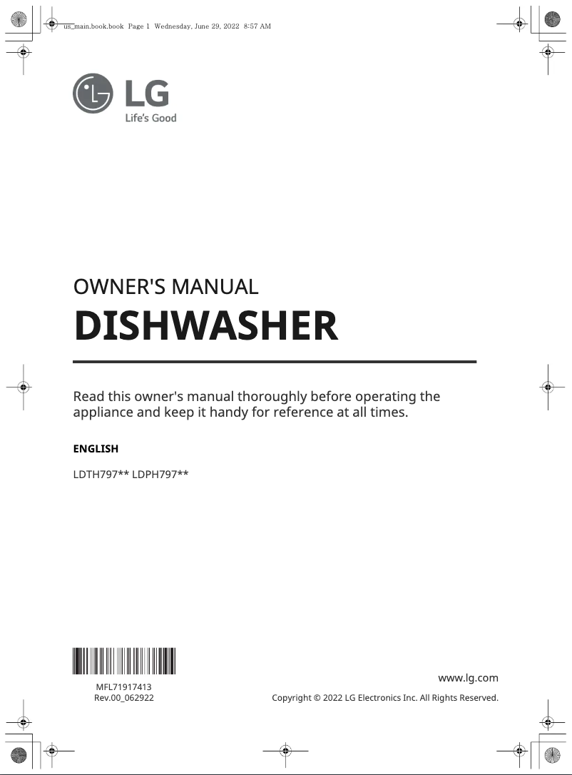 First page image of the manual for LDTH7972S