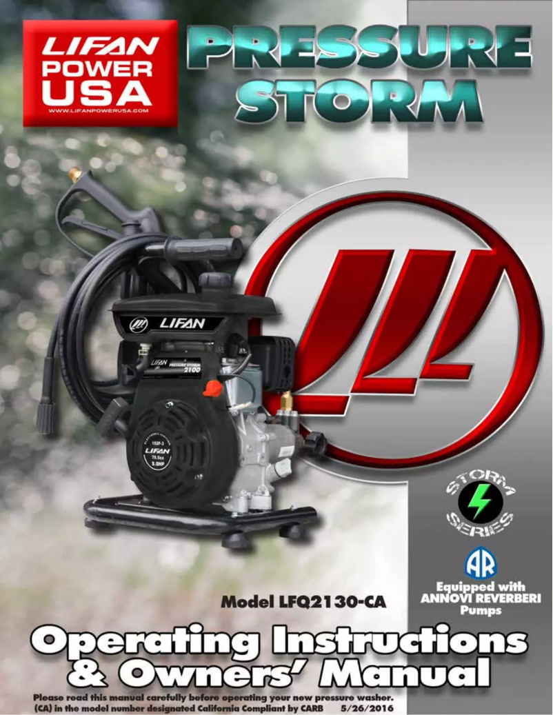Page 1 of the manual User Manual Lifan Pressure Storm 2100