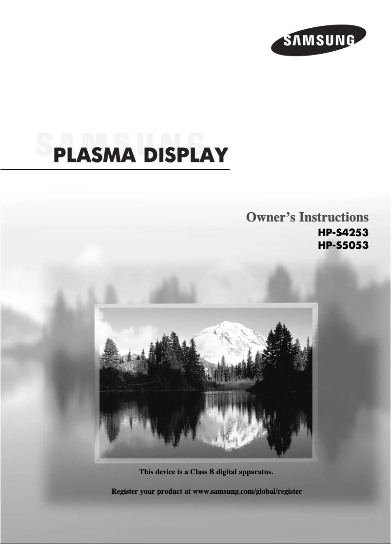 Page 1 of the manual User Manual Samsung HP-S5053