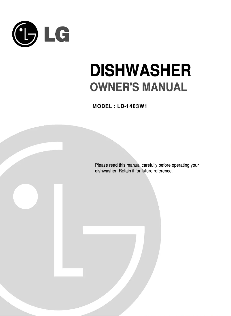 First page image of the manual for LD-1403W1