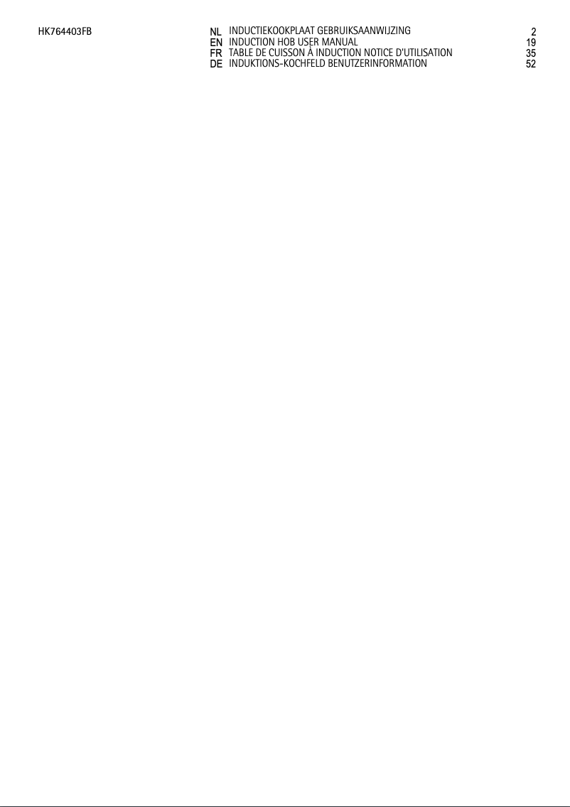 First page image of the manual for HK764403FB