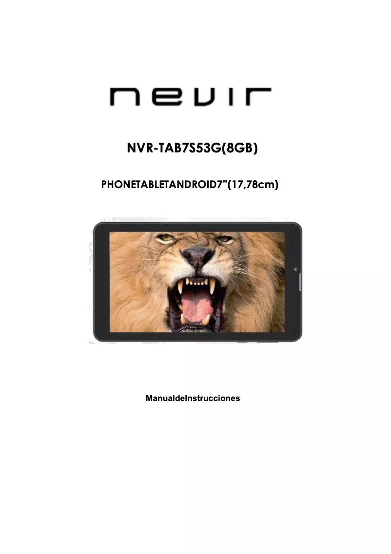 Page 1 of the manual User Manual Nevir NVR-TAB7 S53G