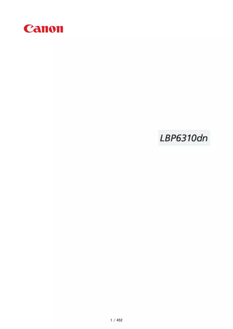 Page 1 of the manual User Manual Canon i-Sensys LBP6310dn