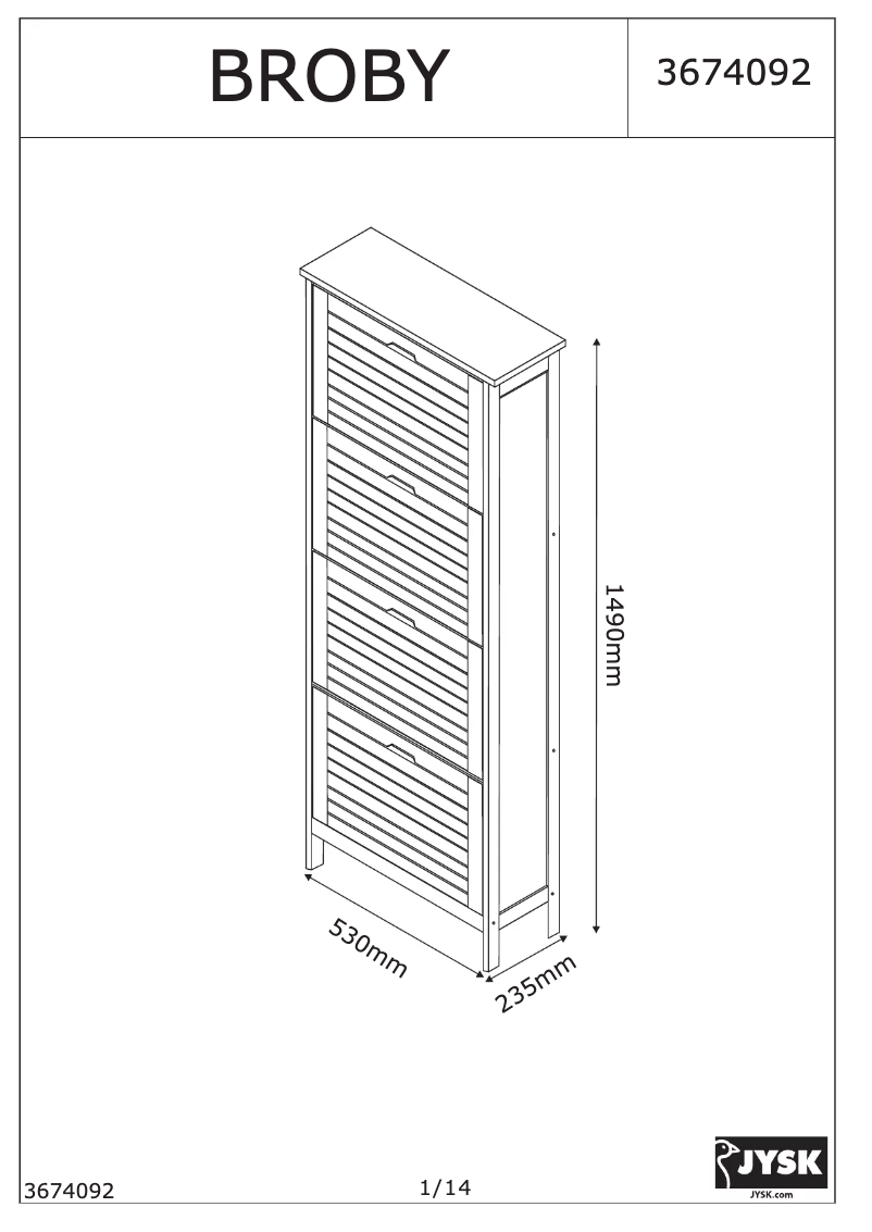 Page 1 of the manual User Manual JYSK Broby (53x149x24)