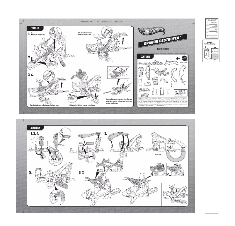 First page image of the manual for Hot Wheels Dragon Destroyer