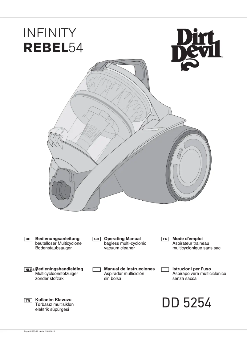 First page image of the manual for Infinity Rebel 54 HE