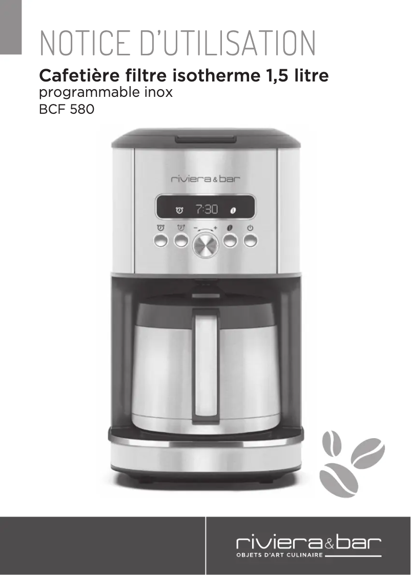 Page 1 of the manual User Manual Riviera & Bar BCF580