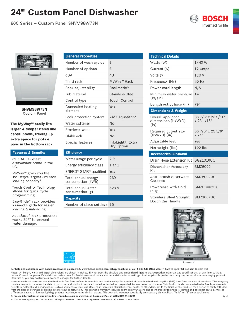 First page image of the manual for SHVM98W73N