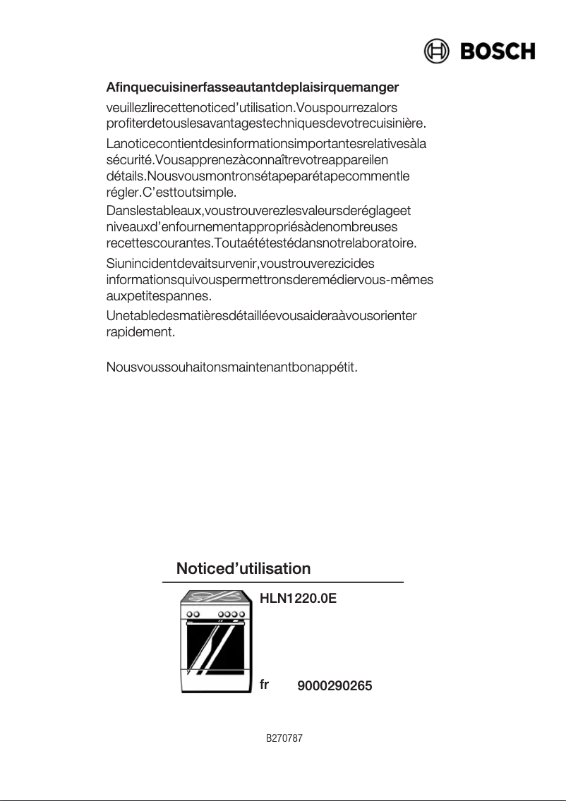 First page image of the manual for HLN122050E
