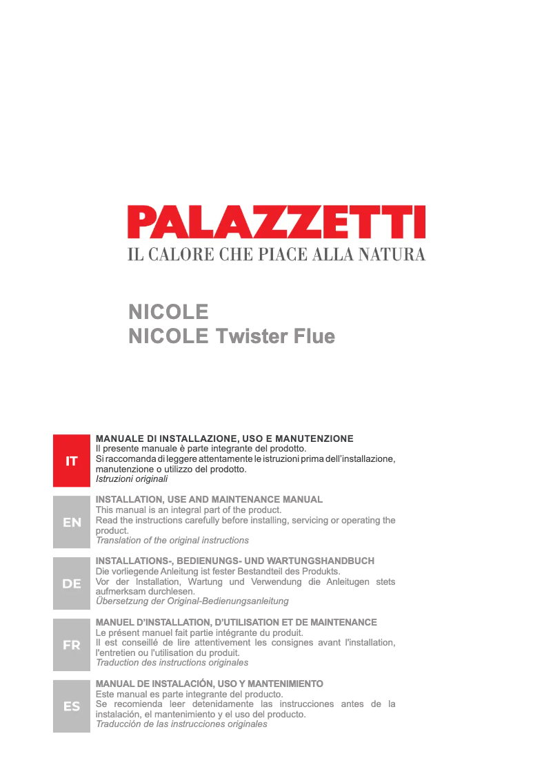 First page image of the manual for Nicole