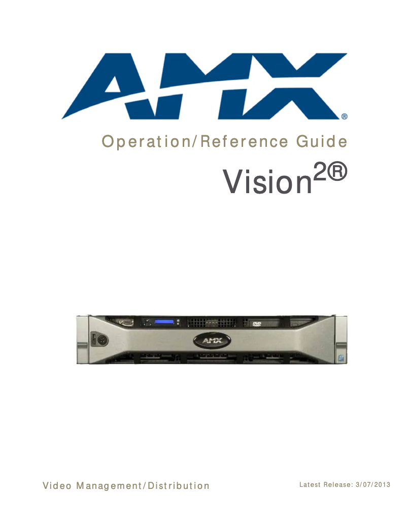 First page image of the manual for Vision² Master 3TB