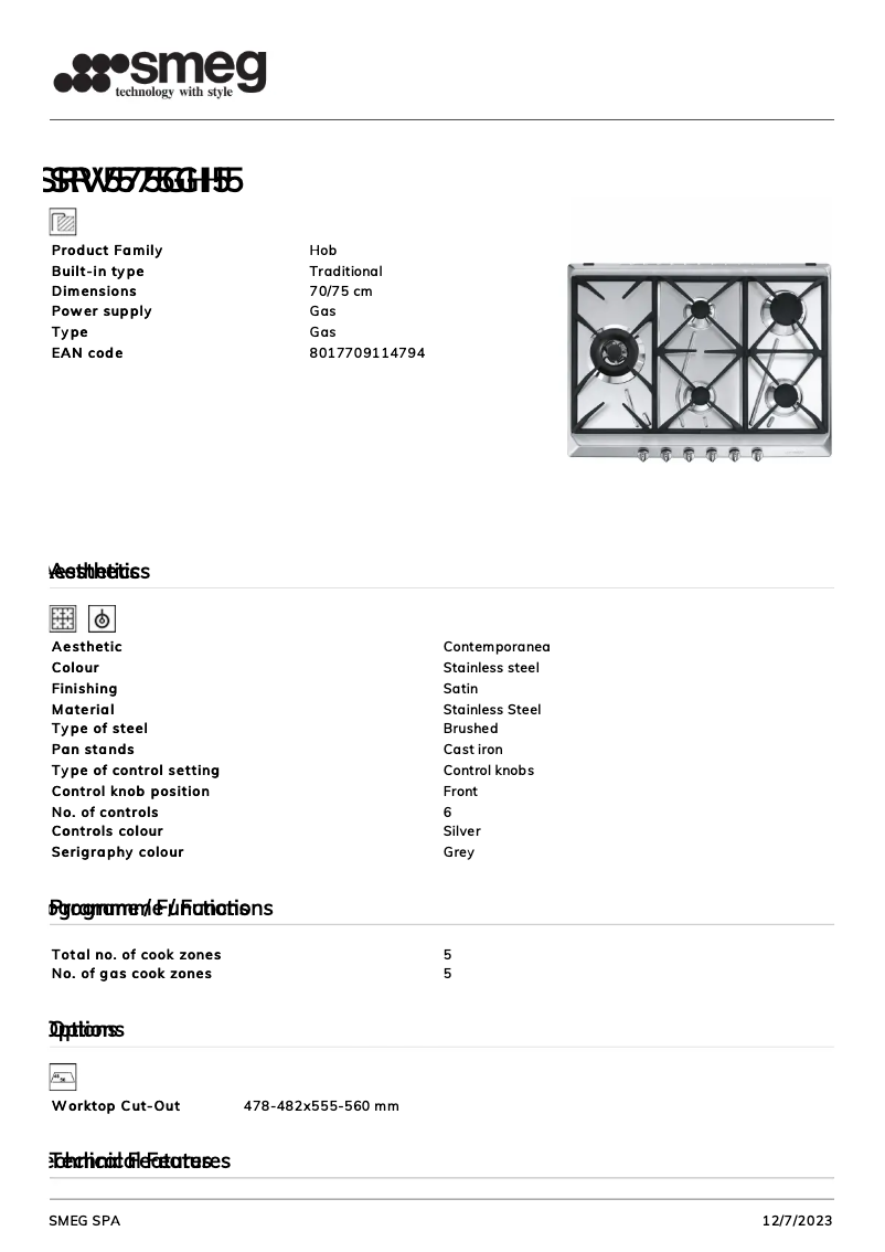 First page image of the manual for SRV575GH5