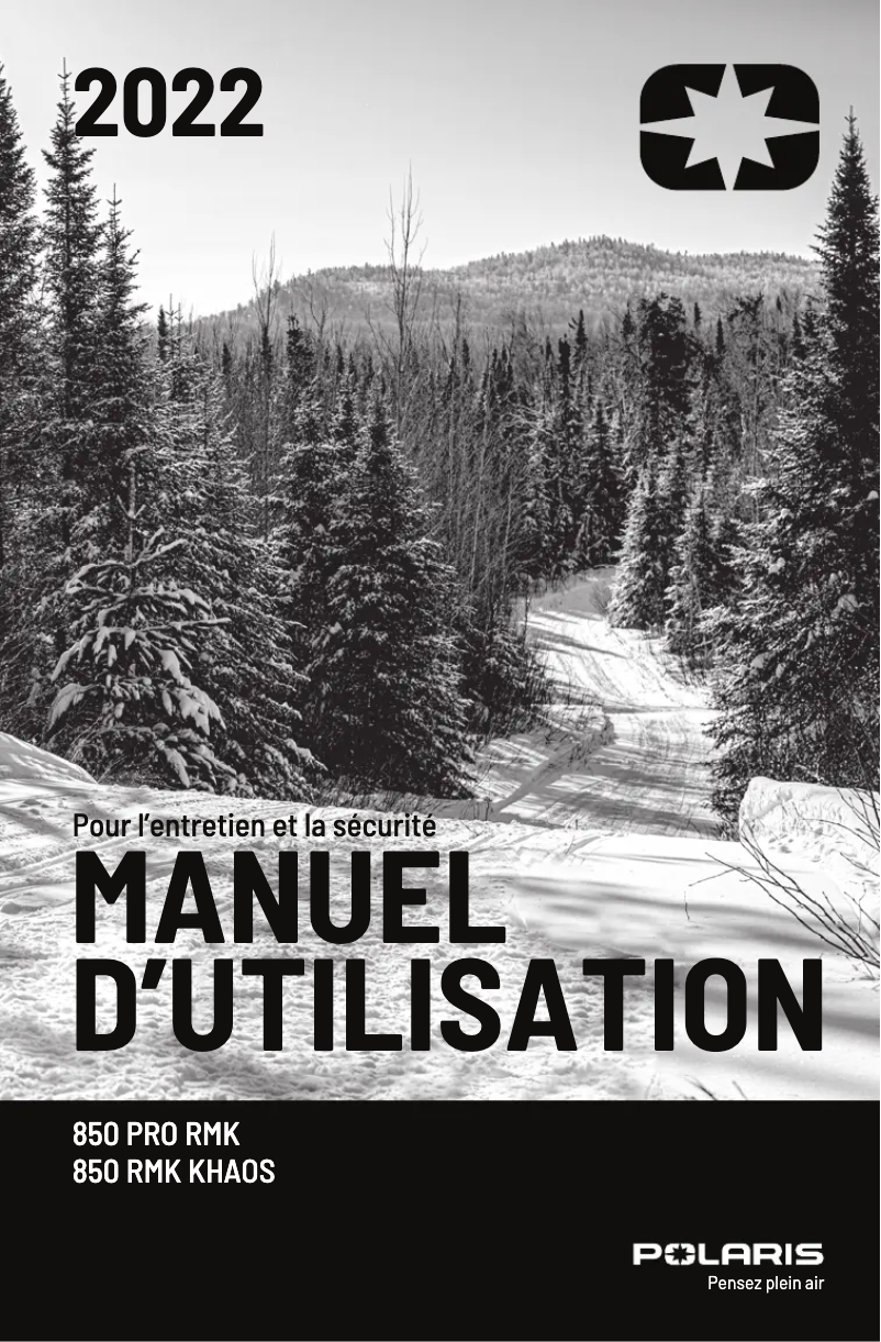 Page 1 of the manual User Manual Polaris 850 Pro RMK 165 (2022)