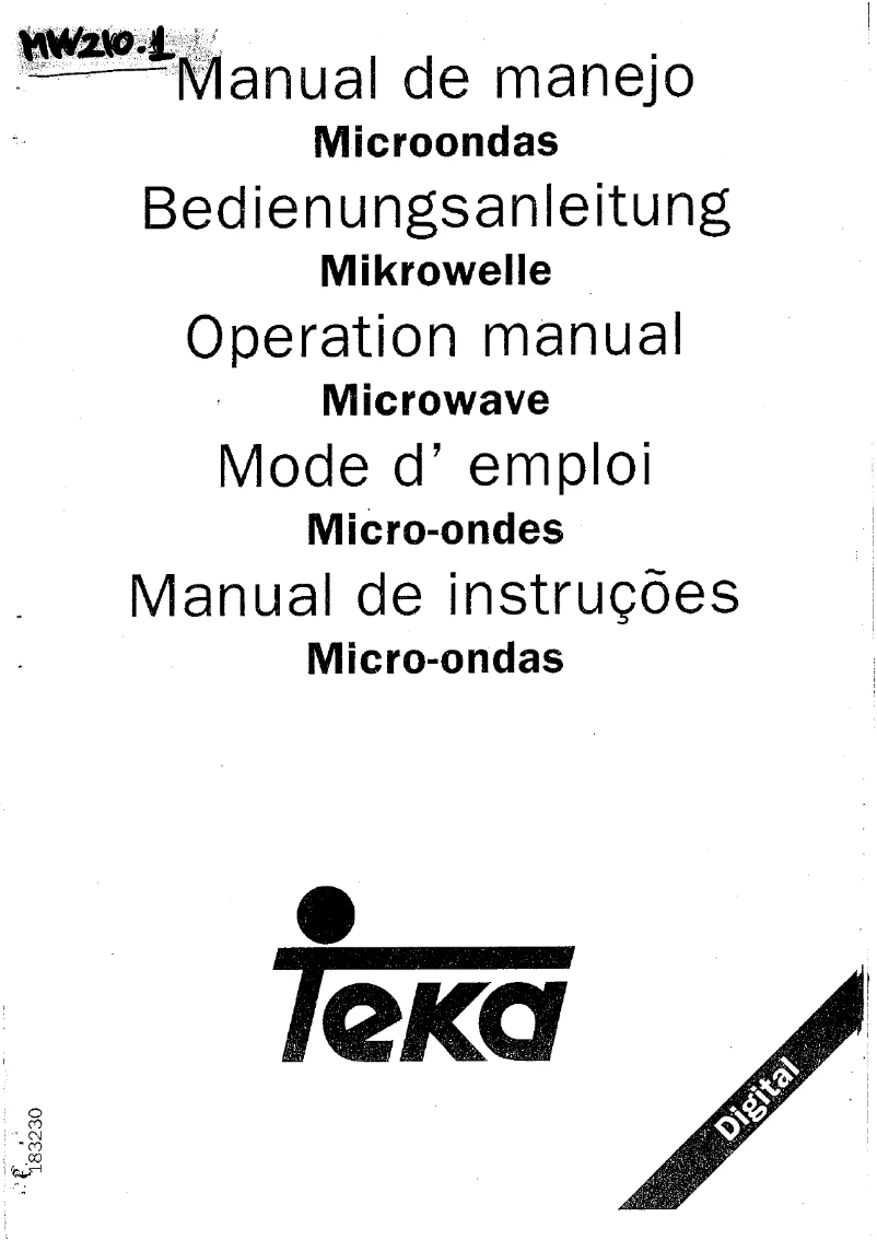 Page 1 of the manual User Manual Teka MW 210.1
