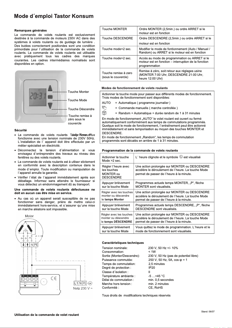 Page 1 of the manual User Manual Kaiser Nienhaus Tastor Konsum