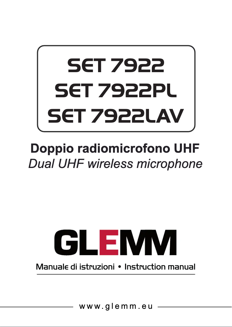 First page image of the manual for SET 7922