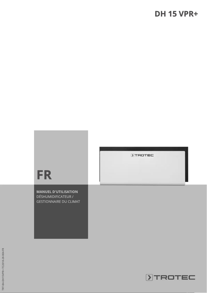 First page image of the manual for DH 15 VPR+