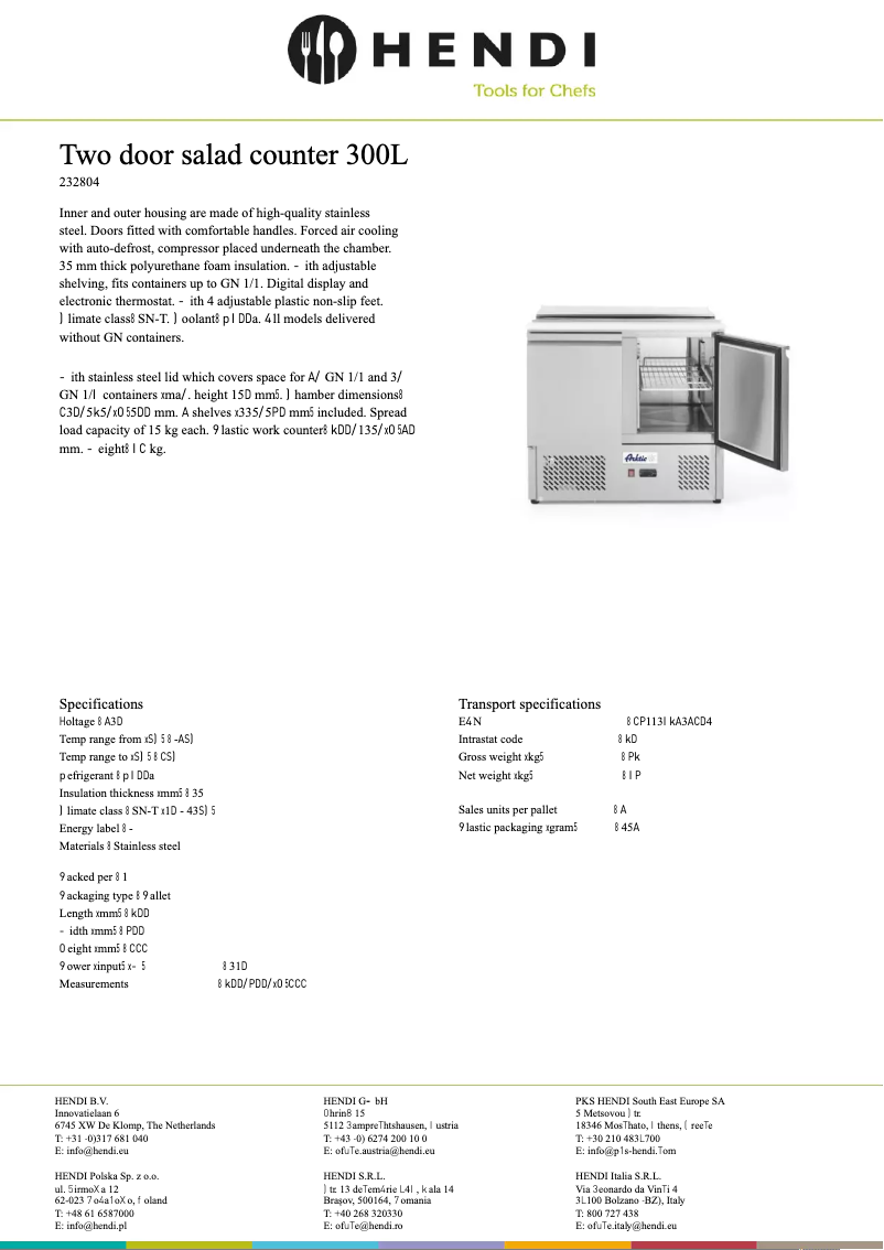 Page 1 of the manual Technical Sheet Arktic 232804