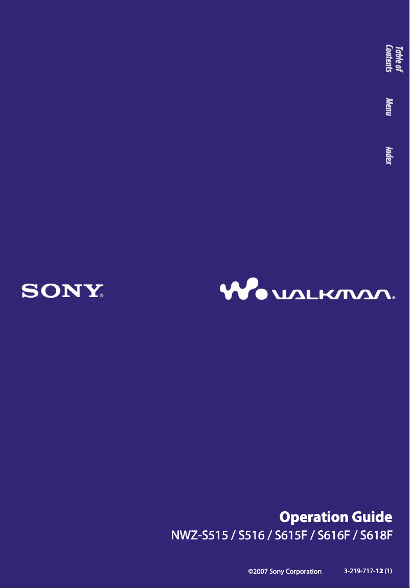 Page 1 of the manual User Manual Sony Walkman NWZ-S615F