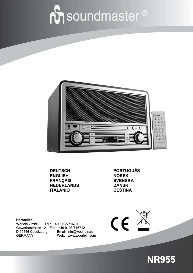 First page image of the manual for NR955