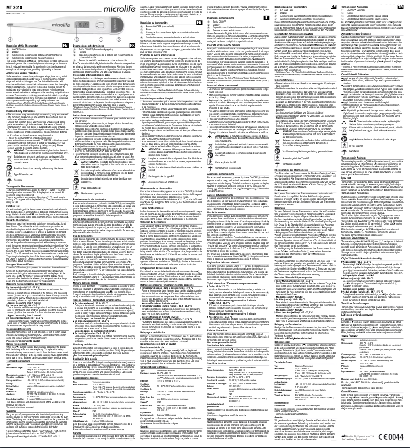 First page image of the manual for MT 3010