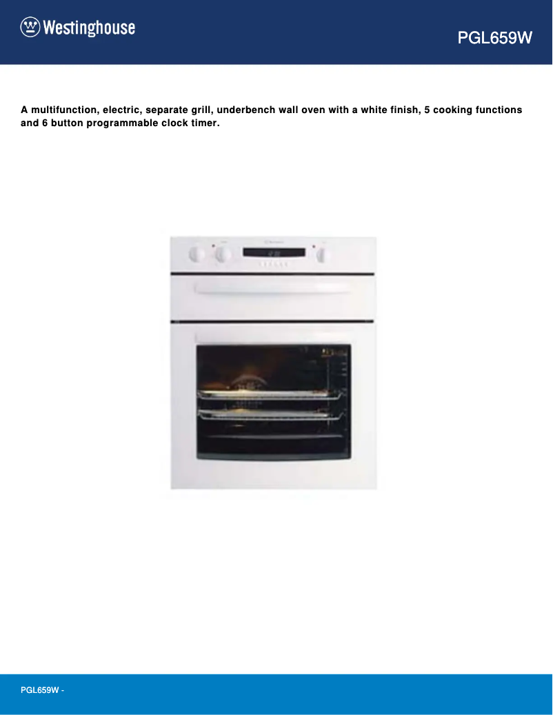 First page image of the manual for PGL659W