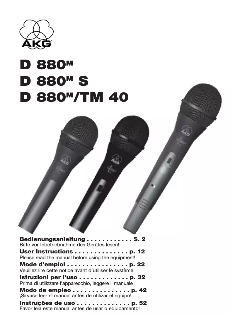 First page image of the manual for D 880 S