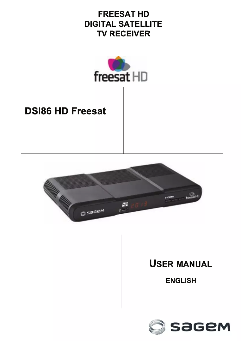 Page 1 of the manual User Manual Sagem DSI86 HD (Freesat)