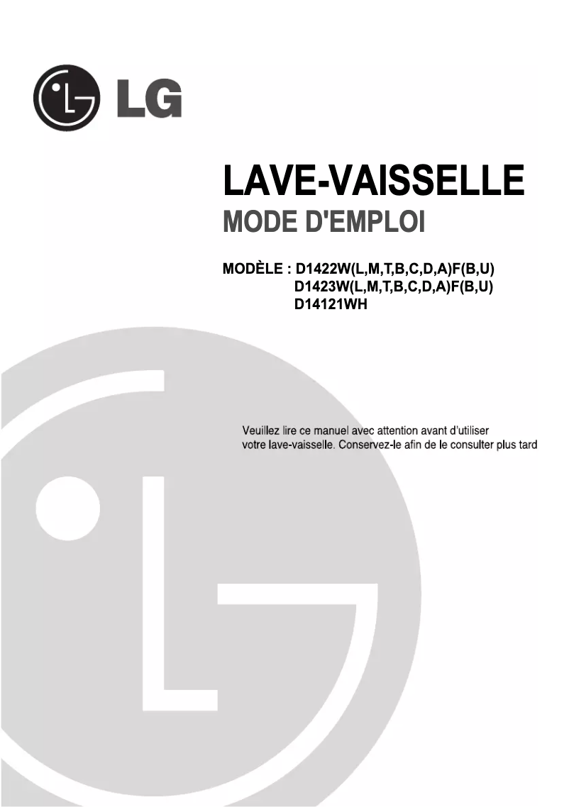 First page image of the manual for D14121WH