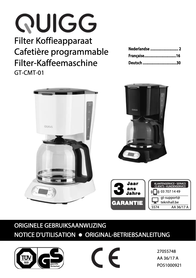 Page 1 of the manual User Manual Quigg GT-CMT-01