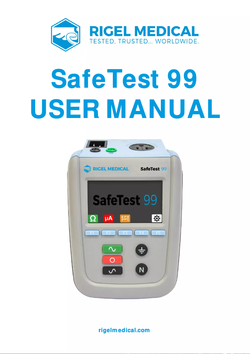 First page image of the manual for SafeTest 99