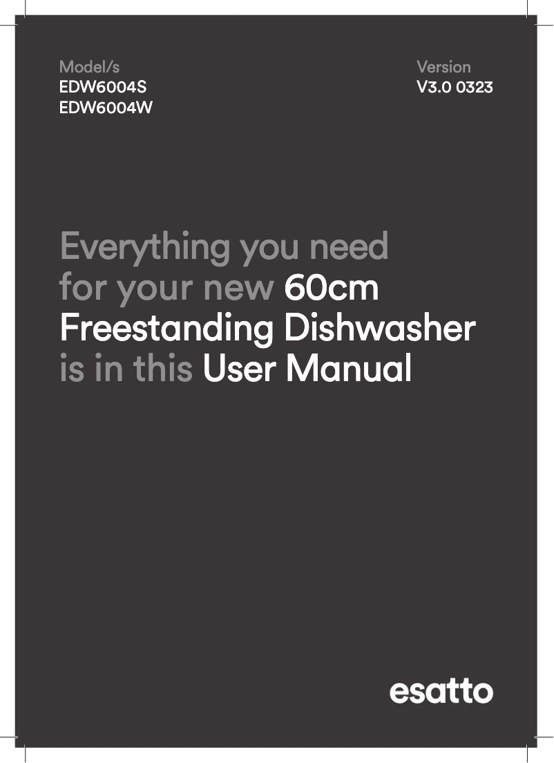 First page image of the manual for EDW6004S