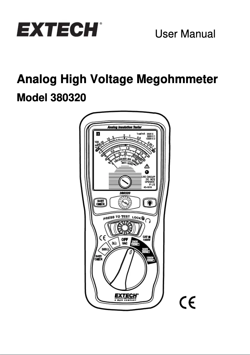 Page 1 of the manual User Manual Extech 380320