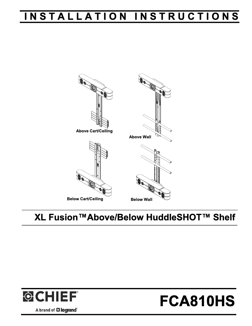 Page 1 de la notice Manuel utilisateur Chief Fusion FCA810HS