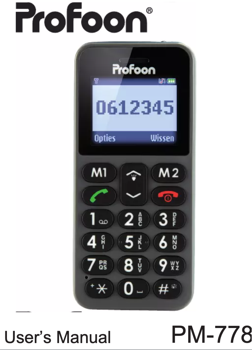 First page image of the manual for PM-778