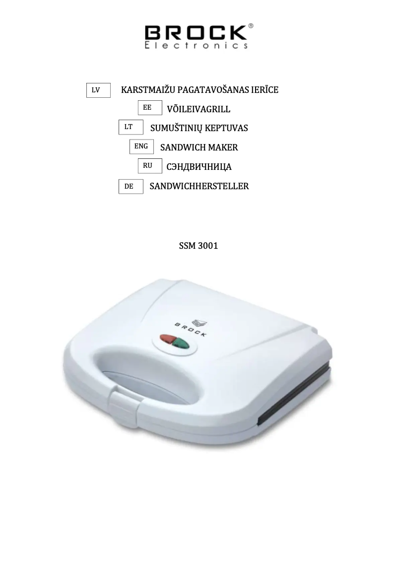 First page image of the manual for SSM 3001