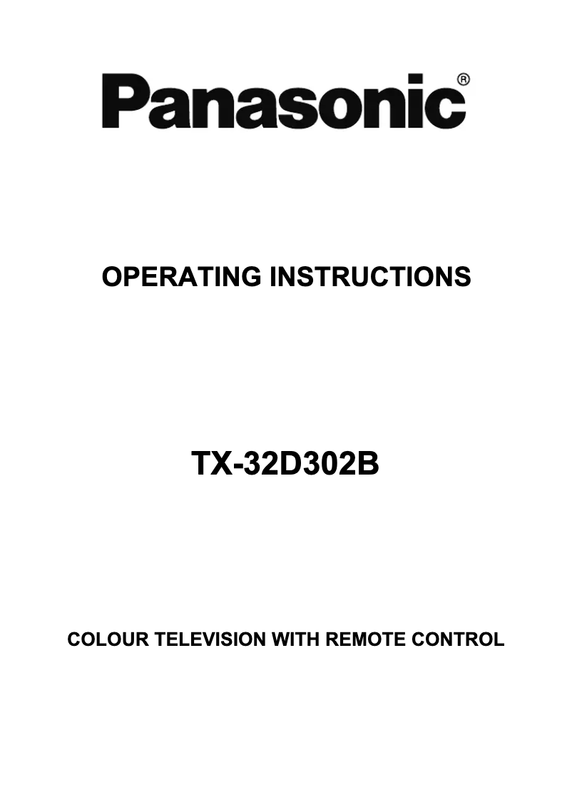 First page image of the manual for Viera TX-32D302B