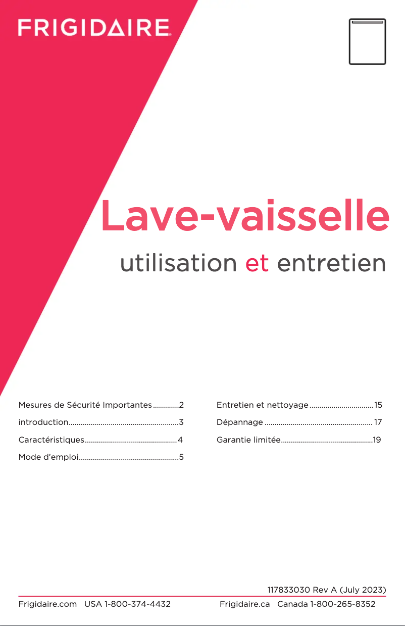 Image de la première page du manuel de l'appareil FDSP4401AS