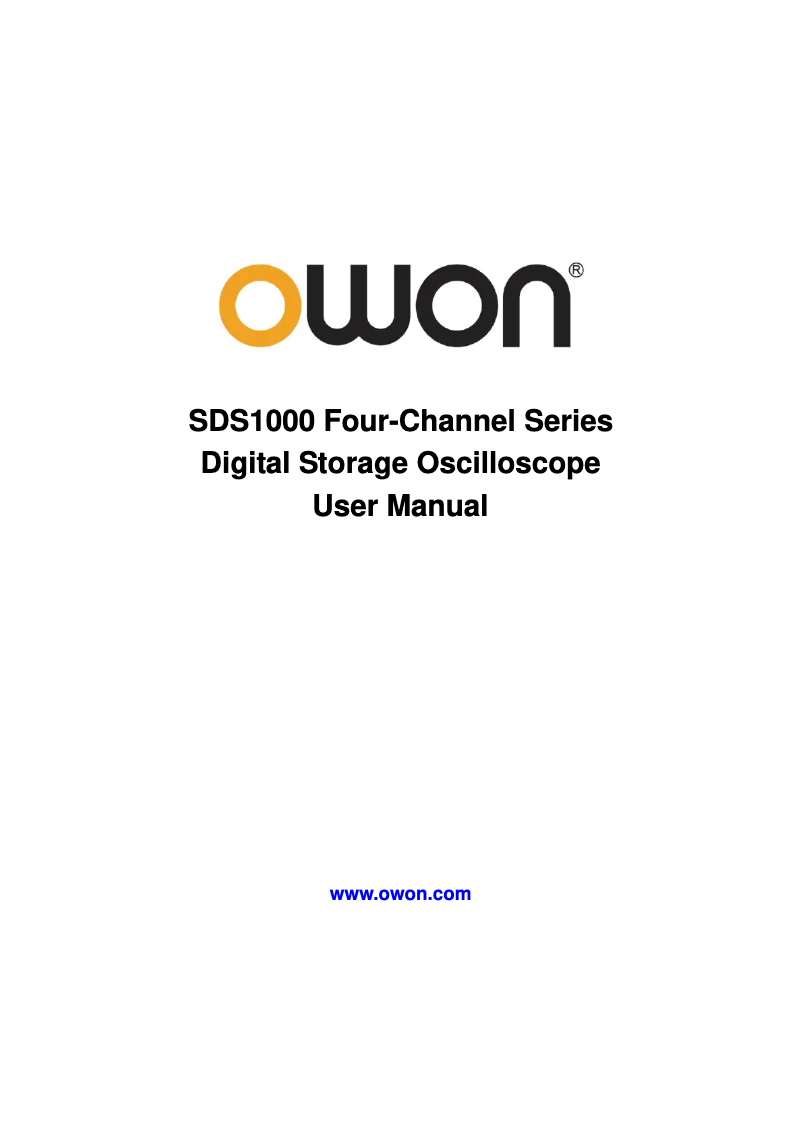 Page 1 of the manual User Manual Owon SDS1104