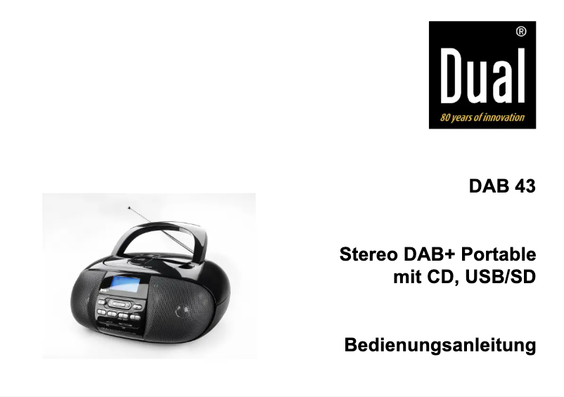 First page image of the manual for DAB-43