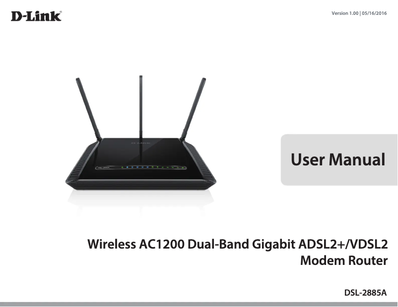 First page image of the manual for DSL-2885A